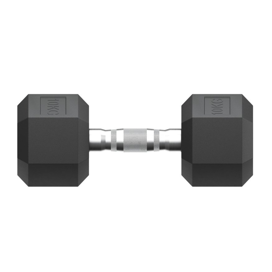 Гантель гексагональная UNIX Fit обрезиненная 10 кг, 2 шт.