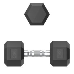 Гантель гексагональная UNIX Fit обрезиненная 10 кг, 2 шт.