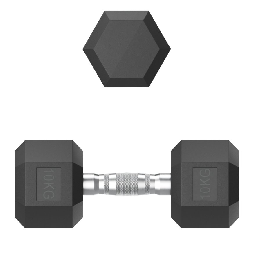 Гантель гексагональная UNIX Fit обрезиненная 10 кг, 2 шт.