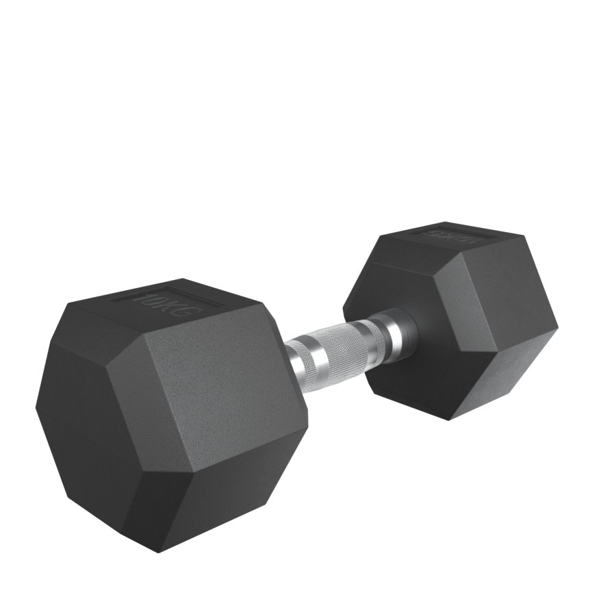 Гантель гексагональная UNIX Fit обрезиненная 10 кг, 2 шт.