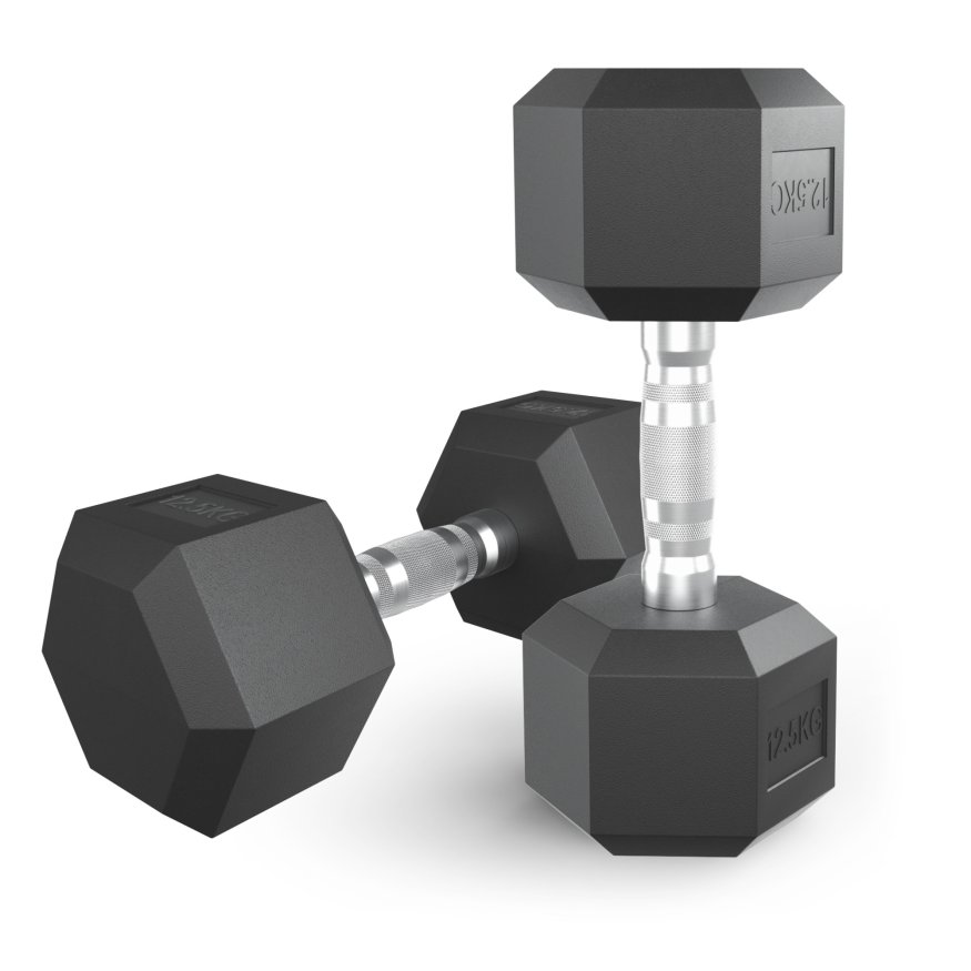 Гантель гексагональная UNIX Fit обрезиненная 12,5 кг, 2 шт.