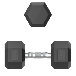 Гантель гексагональная UNIX Fit обрезиненная 12,5 кг, 2 шт.