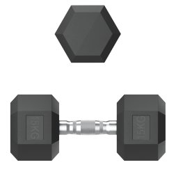 Гантель гексагональная UNIX Fit обрезиненная 15 кг, 2 шт.