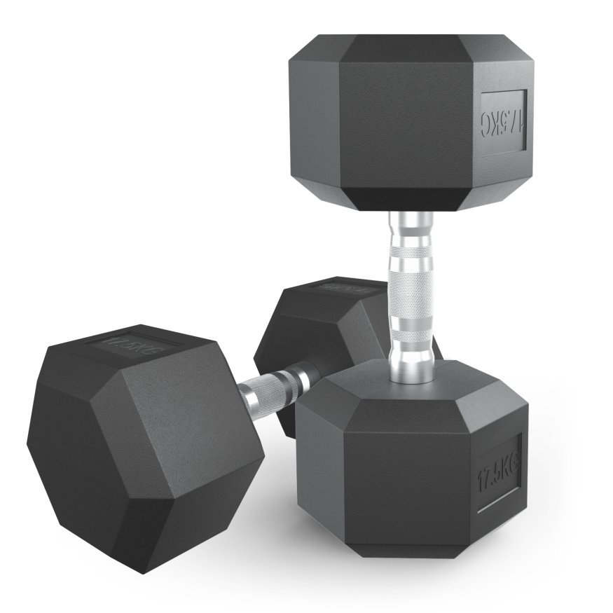 Гантель гексагональная UNIX Fit обрезиненная 17,5 кг, 2 шт.