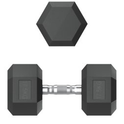 Гантель гексагональная UNIX Fit обрезиненная 17,5 кг, 2 шт.