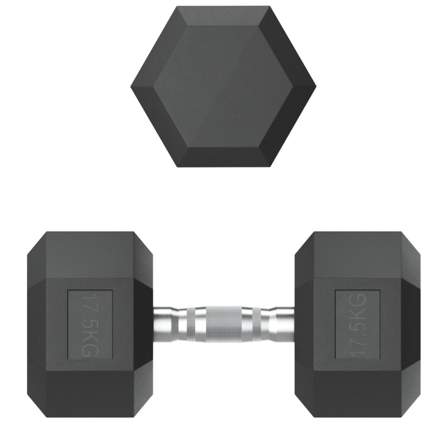 Гантель гексагональная UNIX Fit обрезиненная 17,5 кг, 2 шт.