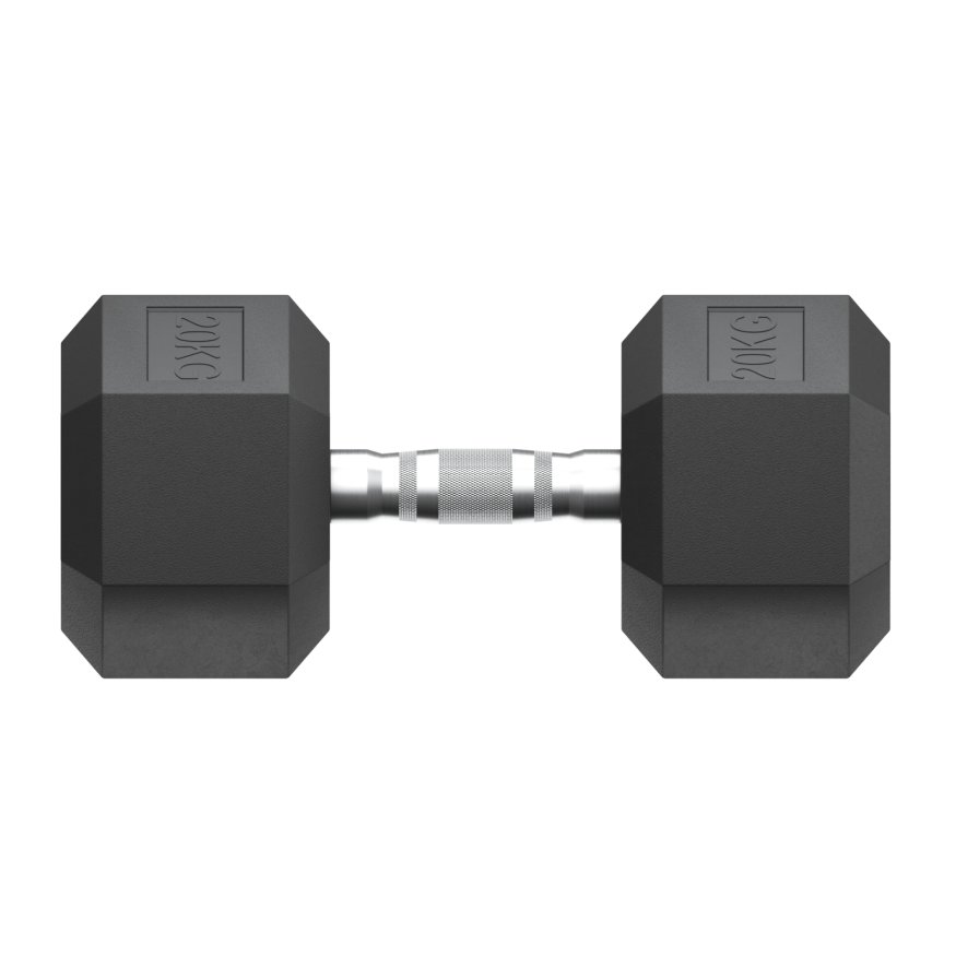 Гантель гексагональная UNIX Fit обрезиненная 20 кг, 2 шт.