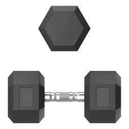 Гантель гексагональная UNIX Fit обрезиненная 20 кг, 2 шт.