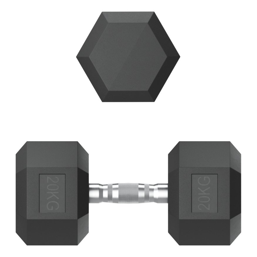 Гантель гексагональная UNIX Fit обрезиненная 20 кг, 2 шт.