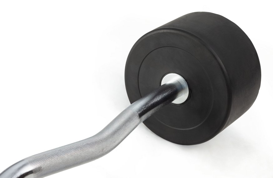 Штанга неразборная обрезиненная 50 кг. Изогнутый гриф. VictoryFit VF-DX5500