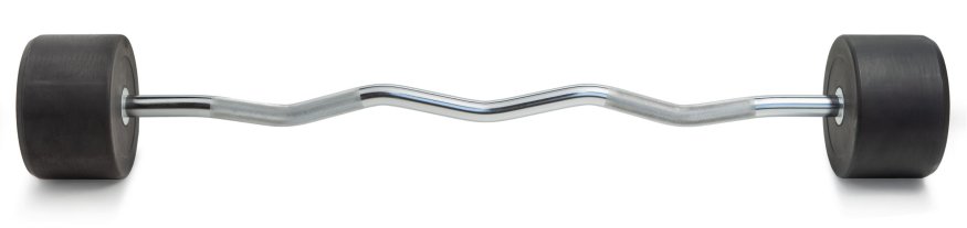 Штанга неразборная обрезиненная 50 кг. Изогнутый гриф. VictoryFit VF-DX5500