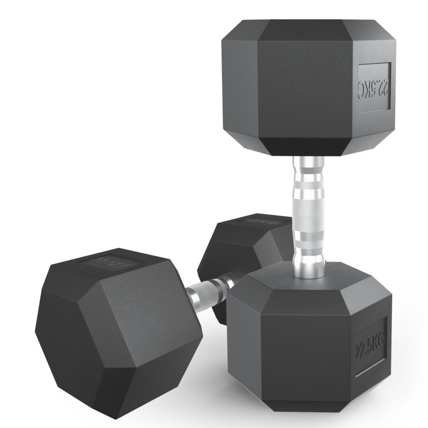 Гантель гексагональная UNIX Fit обрезиненная 22,5 кг, 2 шт.