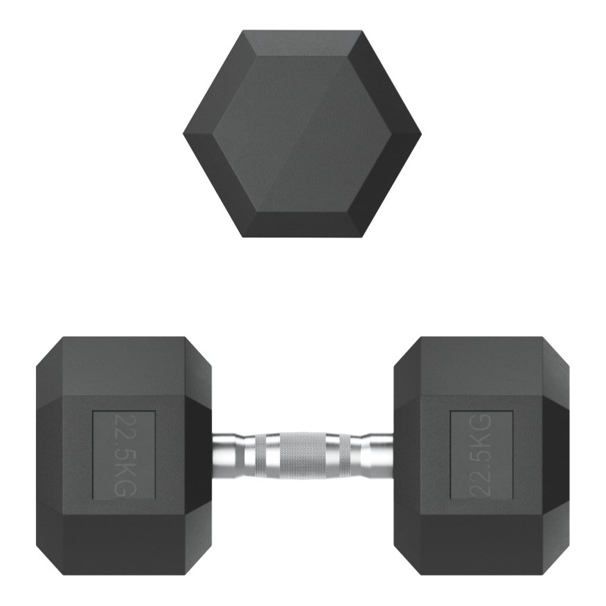 Гантель гексагональная UNIX Fit обрезиненная 22,5 кг, 2 шт.