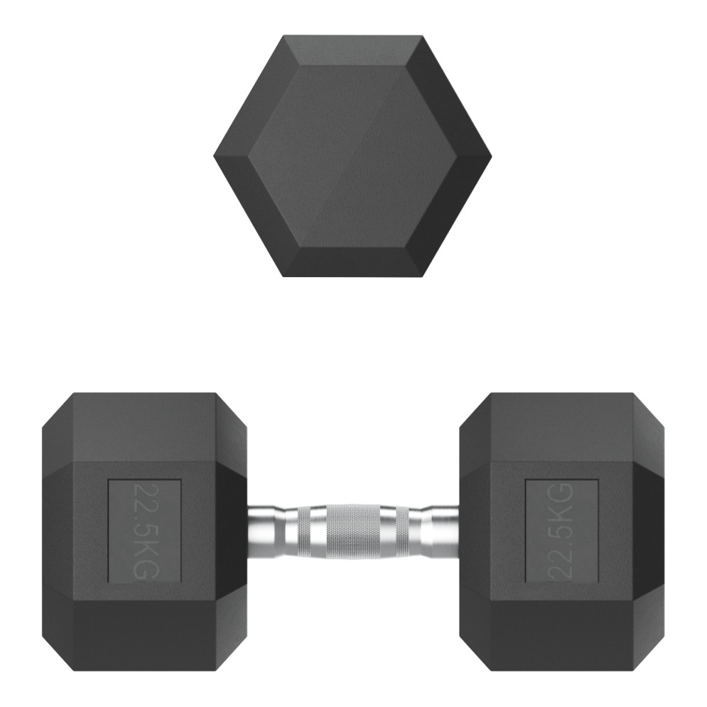 Гантель гексагональная UNIX Fit обрезиненная 22,5 кг, 2 шт.