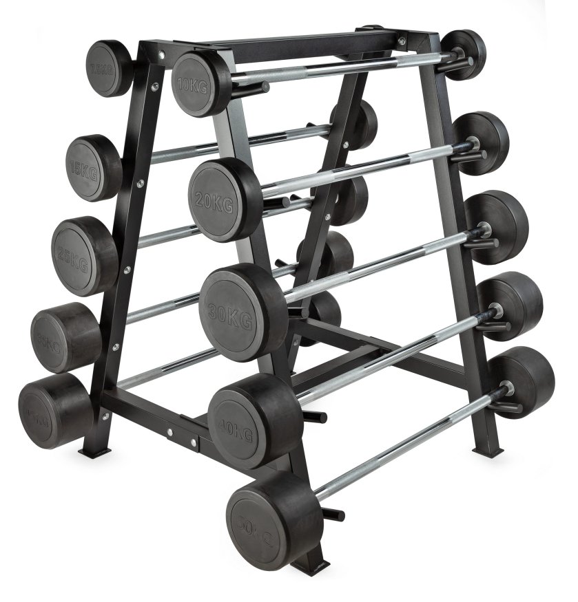 Штанга неразборная обрезиненная 45 кг. Изогнутый гриф. VictoryFit VF-DX5450