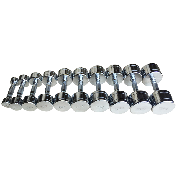 Набор хромированных гантелей Smith DB124 (пара) от 1 до 10кг, с шагом 1кг