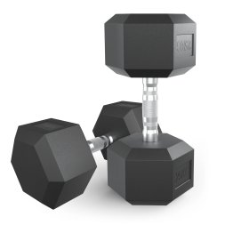 Гантель гексагональная UNIX Fit обрезиненная 25 кг, 2 шт.