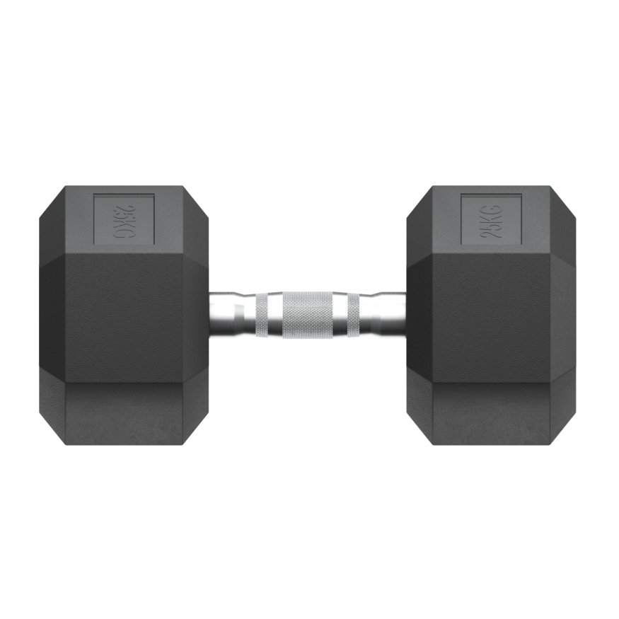 Гантель гексагональная UNIX Fit обрезиненная 25 кг, 2 шт.