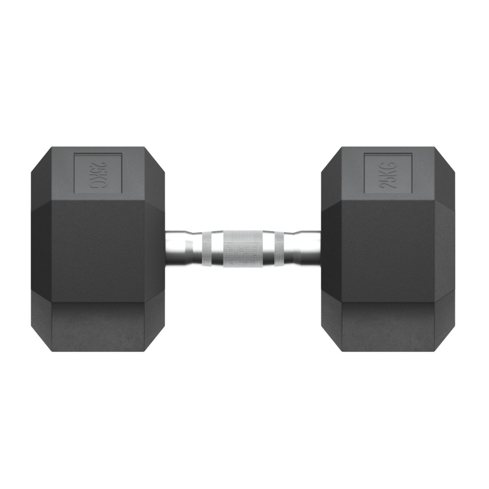 Гантель гексагональная UNIX Fit обрезиненная 25 кг, 2 шт.