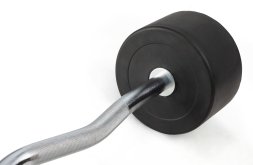 Штанга неразборная обрезиненная 40 кг. Изогнутый гриф. VictoryFit VF-DX5400