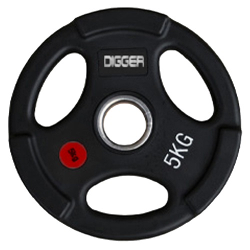 Диск олимпийский обрезиненный 3-х хватовый 5кг Hasttings Digger HD51C1C-5