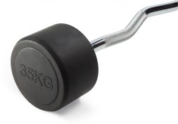 Штанга неразборная обрезиненная 35 кг. Изогнутый гриф. VictoryFit VF-DX5350