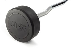 Штанга неразборная обрезиненная 30 кг. Изогнутый гриф. VictoryFit VF-DX5300