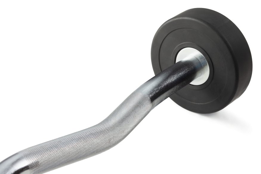 Штанга неразборная обрезиненная 30 кг. Изогнутый гриф. VictoryFit VF-DX5300