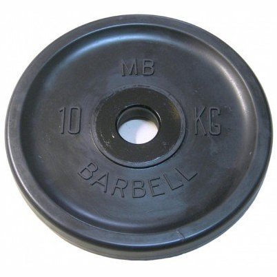 Блин обрезиненный черный MB 10 кг ф50 мм Евро - Классик