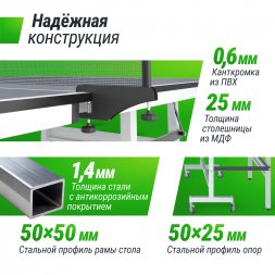 Профессиональный теннисный стол UNIX Line 25 mm MDF (Grey)