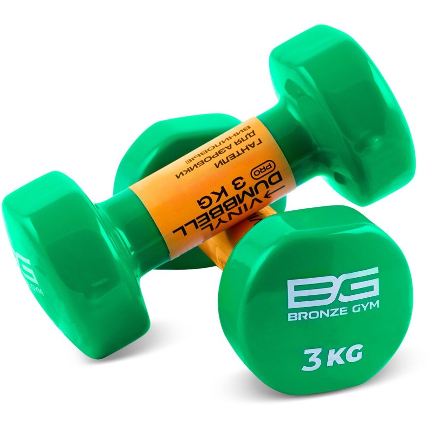 Гантели для аэробики виниловые BRONZE GYM,3 кг., пара.