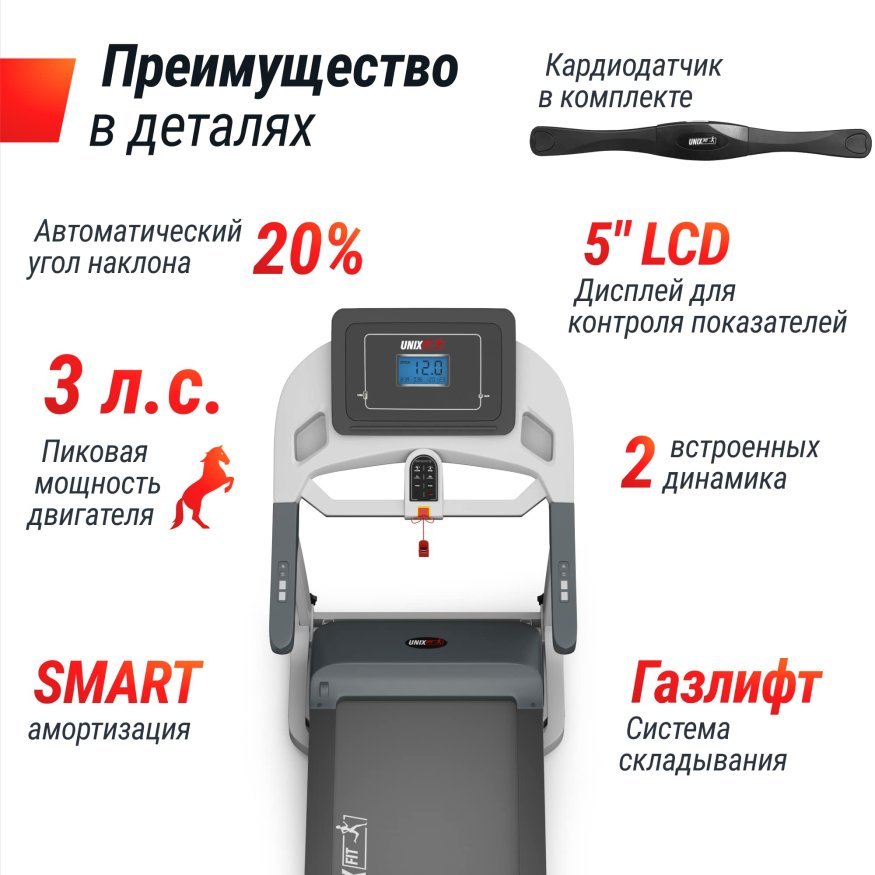 Беговая дорожка UNIX Fit MX-580A White