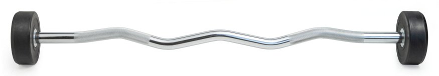 Штанга неразборная обрезиненная 7,5 кг. Изогнутый гриф. VictoryFit VF-DX5075