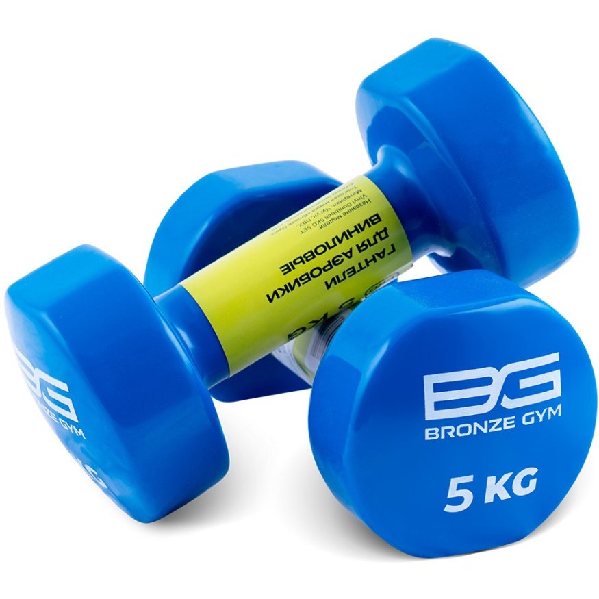 Гантели для аэробики виниловые BRONZE GYM,5 кг., пара
